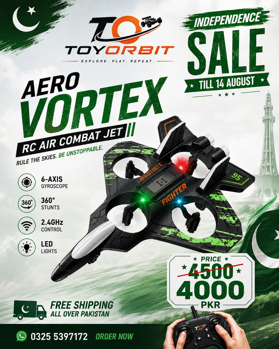Aero Vortex RC Air Combat Jet | Toyorbit Pakistan