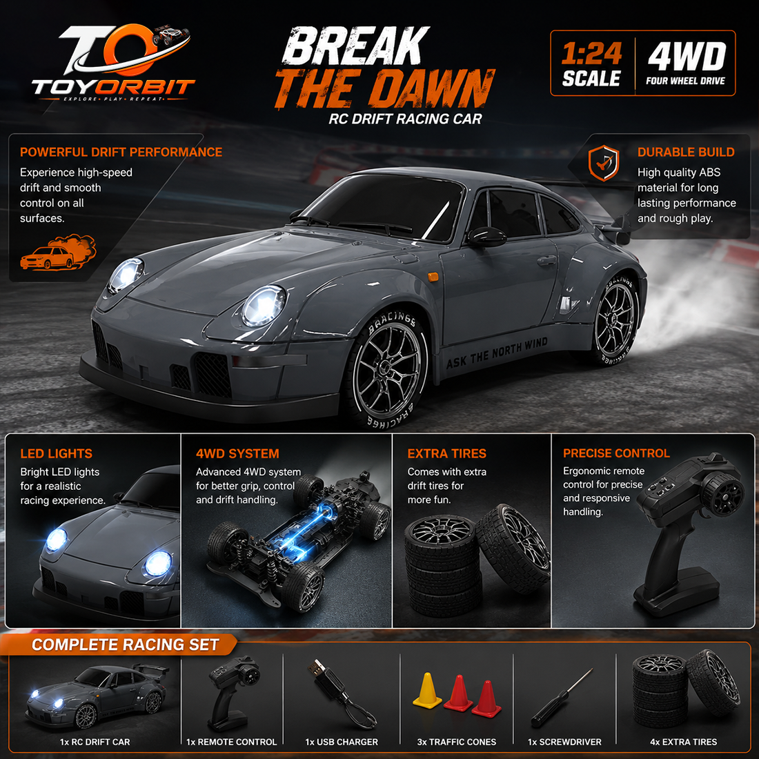4WD RC High-Speed Drift Car